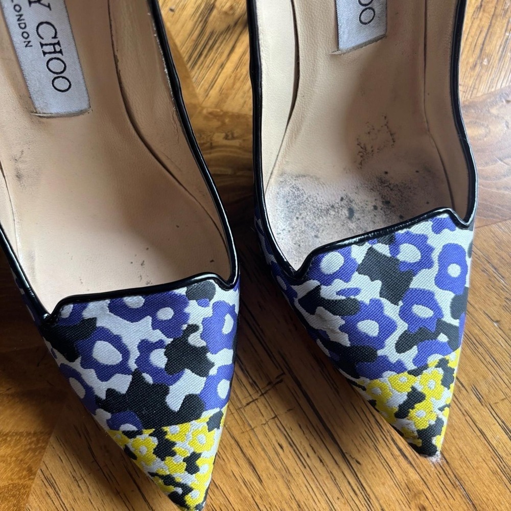 Jimmy Choo Multicolor Floral Print High Heel SlipOn‎ Pointed Toe Pumps Heels 36 - Picture 4 of 5